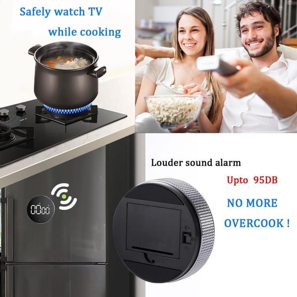Translation missing: en.Timers - Digital timer - Magnetic digital kitchen timer - Kitchen timer - Count up/Count down - egg timer - magnetic kitchen timer - adjustable rotating - adjustable volume - for cooking, baking, kitchen, fitness, yoga, studying, meetings - black