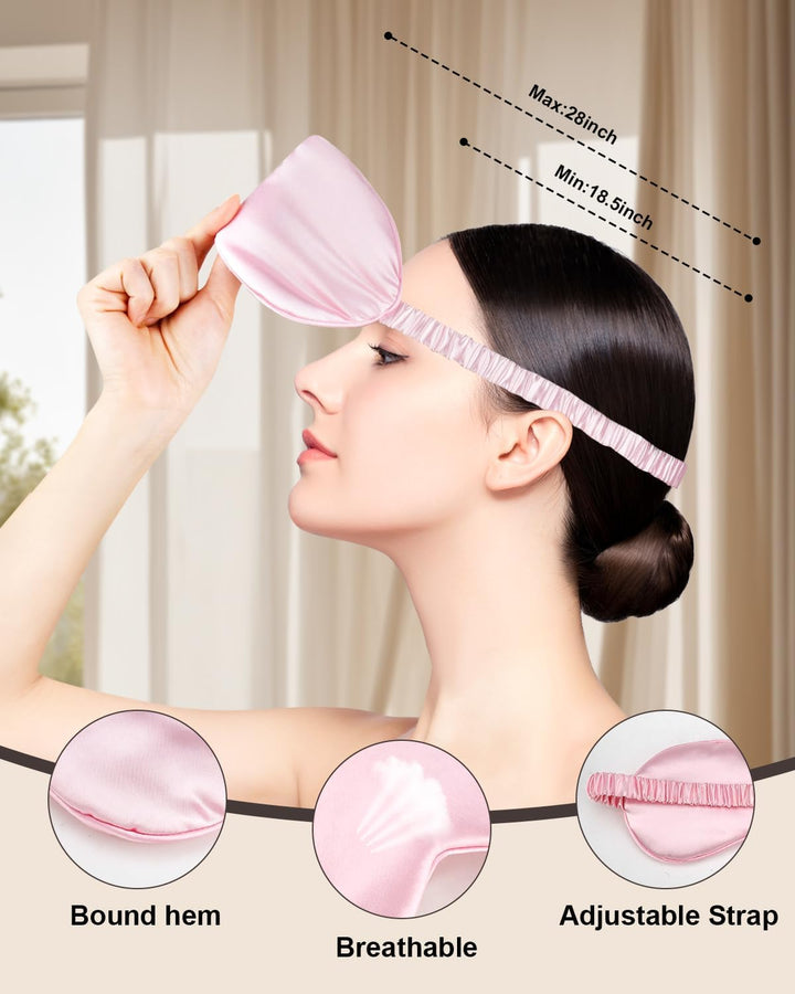Translation missing: en.2Pack Silk Sleep Mask, Eye Mask for Sleeping,Elastic Blackout Eye Mask &amp; Blindfold for Full Night's Sleep,Travel and Nap(Black+Purple)