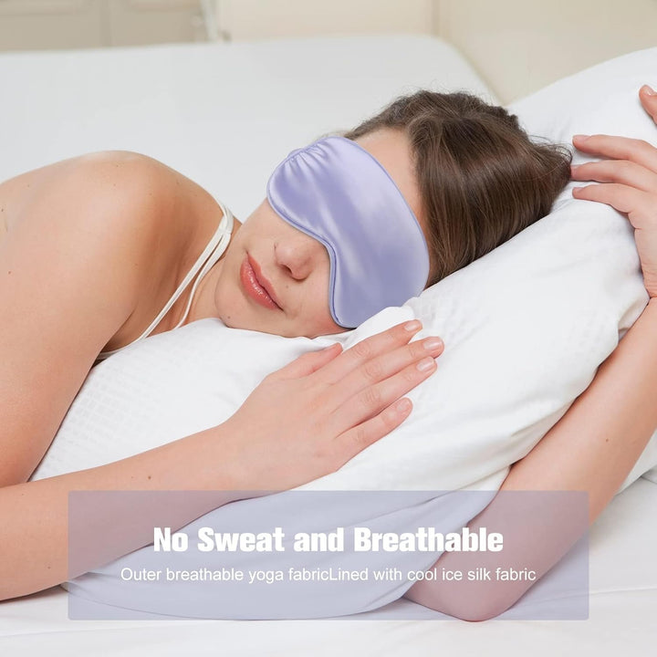 Translation missing: en.2Pack Silk Sleep Mask, Eye Mask for Sleeping,Elastic Blackout Eye Mask &amp; Blindfold for Full Night's Sleep,Travel and Nap(Black+Purple)