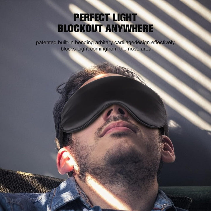 Translation missing: en.2Pack Silk Sleep Mask, Eye Mask for Sleeping,Elastic Blackout Eye Mask &amp; Blindfold for Full Night's Sleep,Travel and Nap(Black+Purple)