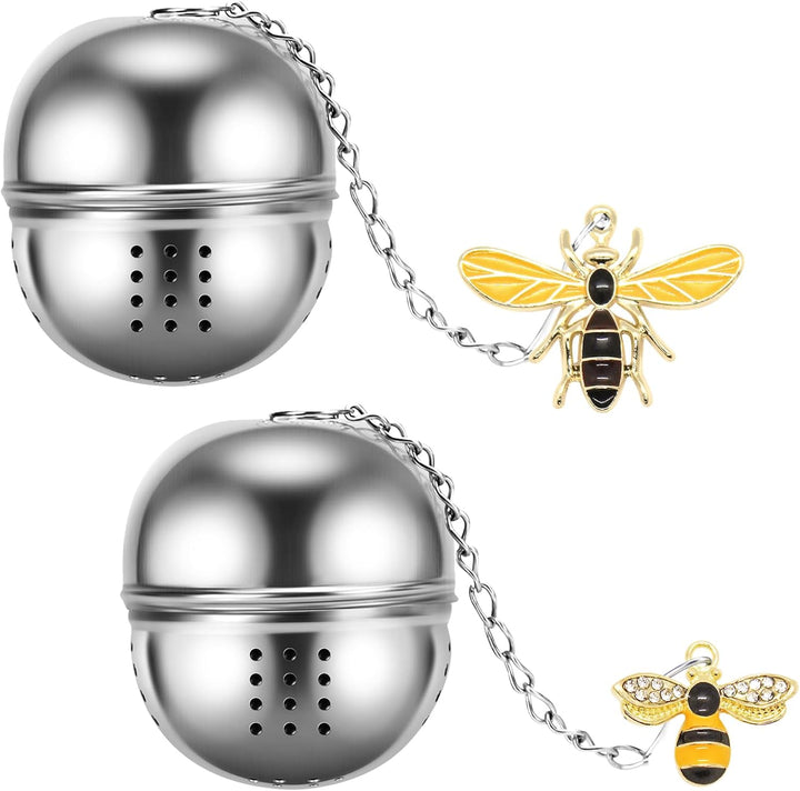 Translation missing: en.2Pcs Stainless Steel Mesh Tea Infuser, 2.1 inch Tea Infuser Ball with Cute Honey Bee Pendant,Tea Strainer Tea Diffuser Tea Steeper for Filtering Tea,Tea Infusers for Loose Tea