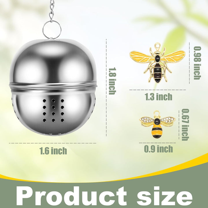 Translation missing: en.2Pcs Stainless Steel Mesh Tea Infuser, 2.1 inch Tea Infuser Ball with Cute Honey Bee Pendant,Tea Strainer Tea Diffuser Tea Steeper for Filtering Tea,Tea Infusers for Loose Tea