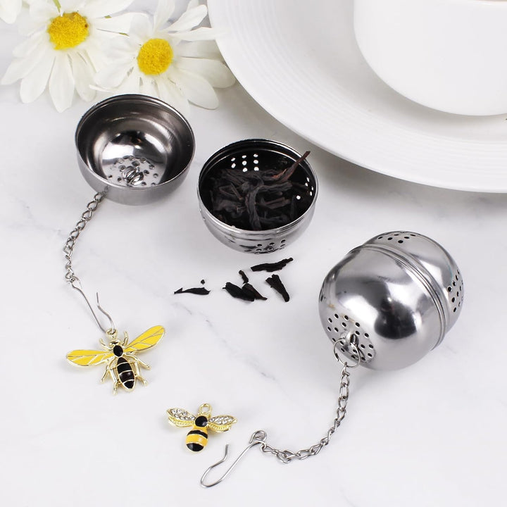 Translation missing: en.2Pcs Stainless Steel Mesh Tea Infuser, 2.1 inch Tea Infuser Ball with Cute Honey Bee Pendant,Tea Strainer Tea Diffuser Tea Steeper for Filtering Tea,Tea Infusers for Loose Tea