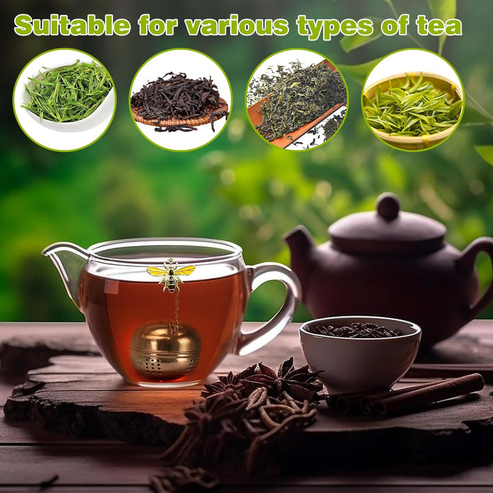 Translation missing: en.2Pcs Stainless Steel Mesh Tea Infuser, 2.1 inch Tea Infuser Ball with Cute Honey Bee Pendant,Tea Strainer Tea Diffuser Tea Steeper for Filtering Tea,Tea Infusers for Loose Tea