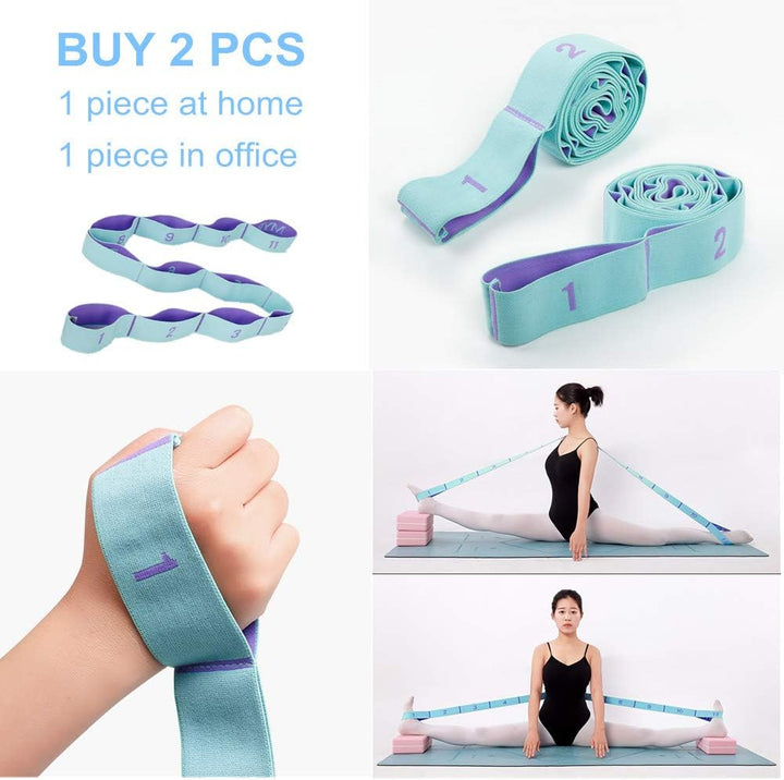 Translation missing: en.Nitpicker Stretching Straps Hamstring Stretcher Device Elastic Exercise Band Yoga mat Carrying Straps Leg Exercise Equipment Stretching Strap with Loops for Flexibility Stretch Strap 11 Loops