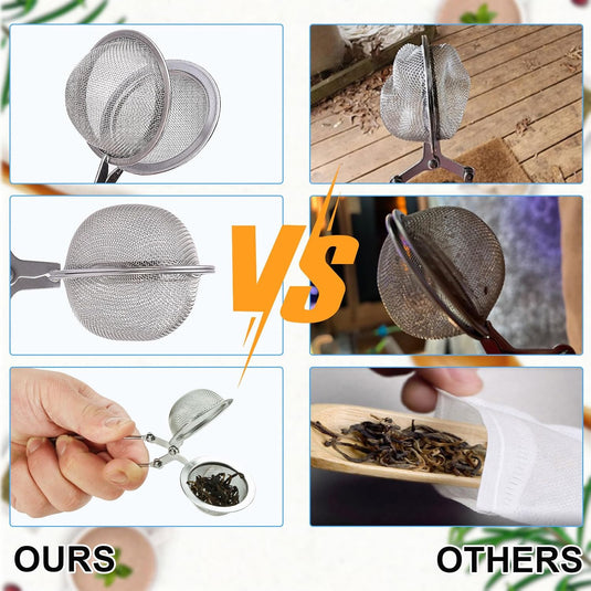 Translation missing: en.Tea Strainers for Loose Tea, 4 Pack Tea Infuser with Handle Fine Mesh Tea Ball Filter Tea Diffusers Steeper for Loose Leaf Tea, Spices, Seasonings