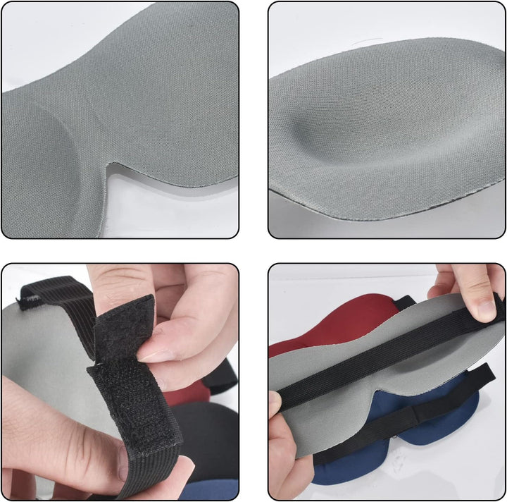 Translation missing: en.4 Pcs Sleep Mask 3D Eye Mask for Sleeping Eye Covers for Back and Side Sleeper at Travel, Sleep, Airplane