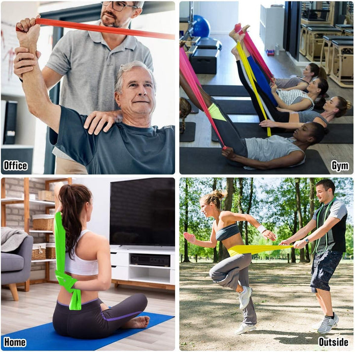 Translation missing: en.Resistance Bands Elastic Exercise Bands 3 Pack Physical Therapy Tension Band Recovery Band Workout Strength Training Bands for Women, Yoga, Arms,Upper Body and Shoulders