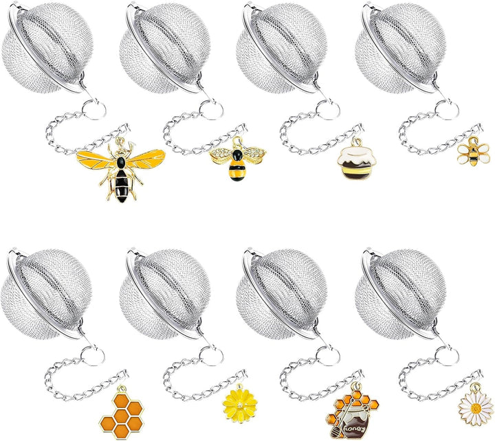 Translation missing: en.8Pcs Tea Ball,2.1 inch Tea Infuser for Loose Leaf Tea,Teas Strainer with Honey Bee Set Pendant,Loose Leaf Teas Steeper for Flavoring Herbal Spices and Seasonings