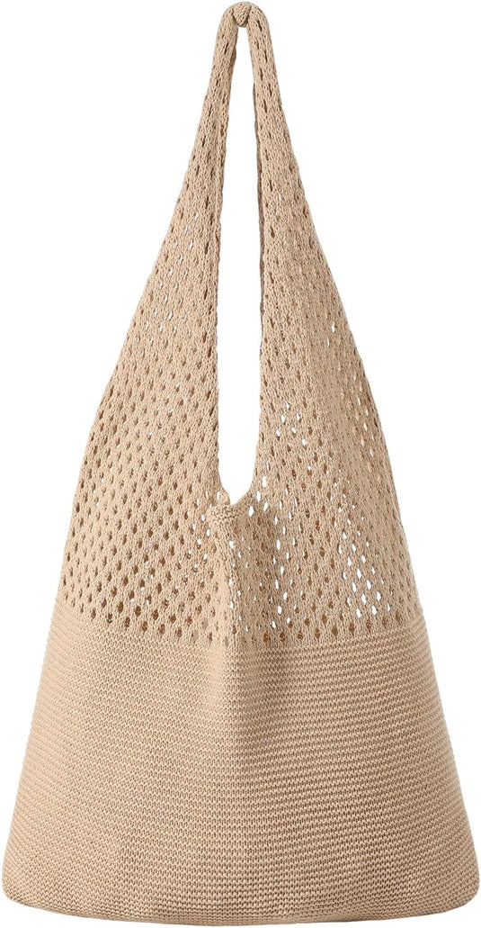 Translation missing: en.Crochet Beach Tote Bags, Stylish Mesh Beach Bags Shoulder Bag for Women, Cute Summer Vacation Boho Tote Bag