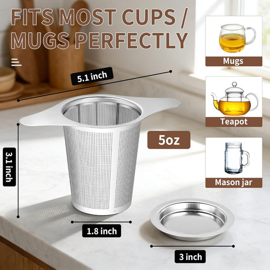 Translation missing: en.Tea infuser,Stainless Steel Tea Steeper and Strainer, Tea Strainers for Loose Tea - Reusable Durable Infuser for Brewing Tea and Coffee