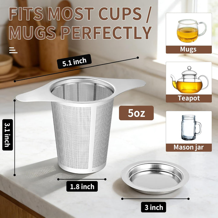 Translation missing: en.Tea infuser,Stainless Steel Tea Steeper and Strainer, Tea Strainers for Loose Tea - Reusable Durable Infuser for Brewing Tea and Coffee