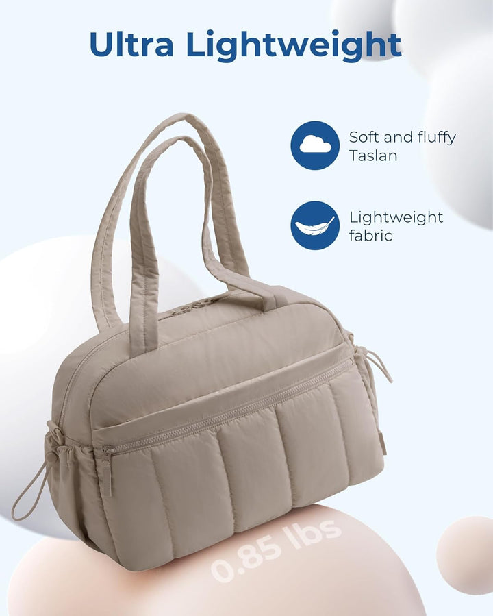 Translation missing: en.Gym Bag for Woman, 24L Carry on Travel Duffle Bag with Wet Pocket, Water Resistant Weekender Bags for Sports, Trips, Camel