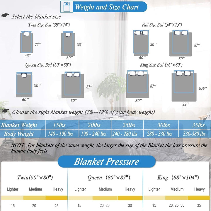 Translation missing: en.Weighted Blanket (15lbs, 60''x80''), Heavy Blanket Washable for Adult with Premium Glass Beads-Grey