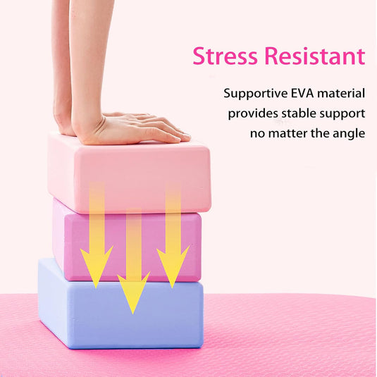 Translation missing: en.™ Yoga Block (Set of 2) LxWxH :9"x3"x6" Supportive Latex Free EVA Foam High Density Soft Non-Slip Surface for Yoga Pilates Meditation Balance Exercise