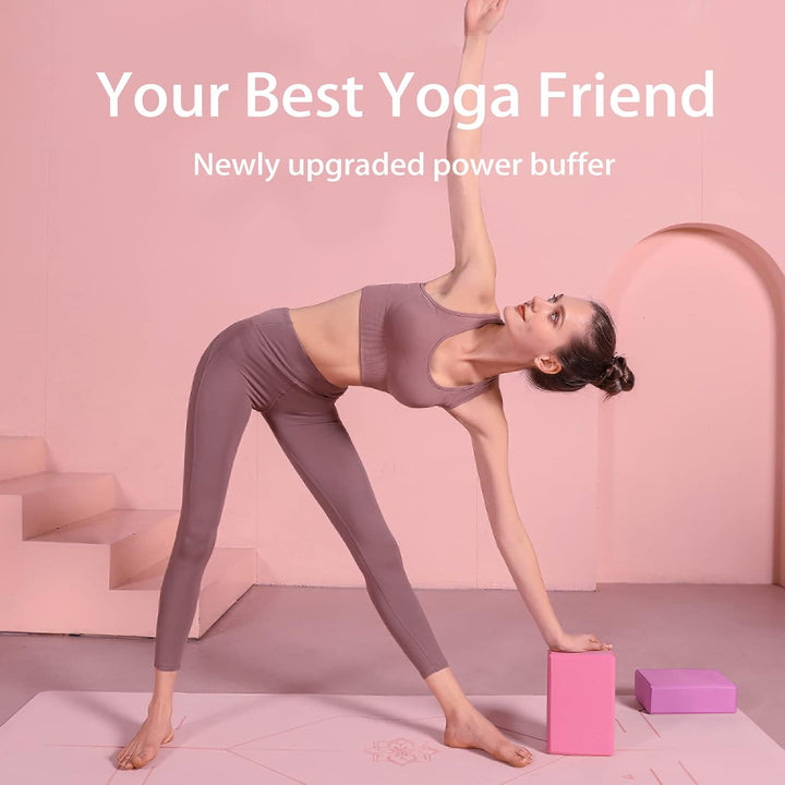 Translation missing: en.™ Yoga Block (Set of 2) LxWxH :9"x3"x6" Supportive Latex Free EVA Foam High Density Soft Non-Slip Surface for Yoga Pilates Meditation Balance Exercise