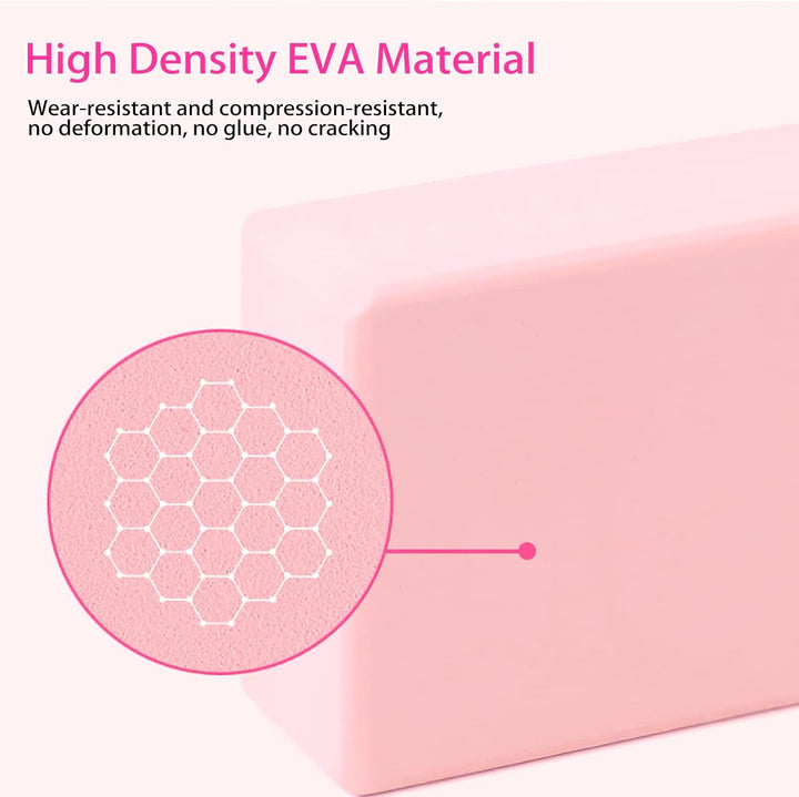 Translation missing: en.™ Yoga Block (Set of 2) LxWxH :9"x3"x6" Supportive Latex Free EVA Foam High Density Soft Non-Slip Surface for Yoga Pilates Meditation Balance Exercise