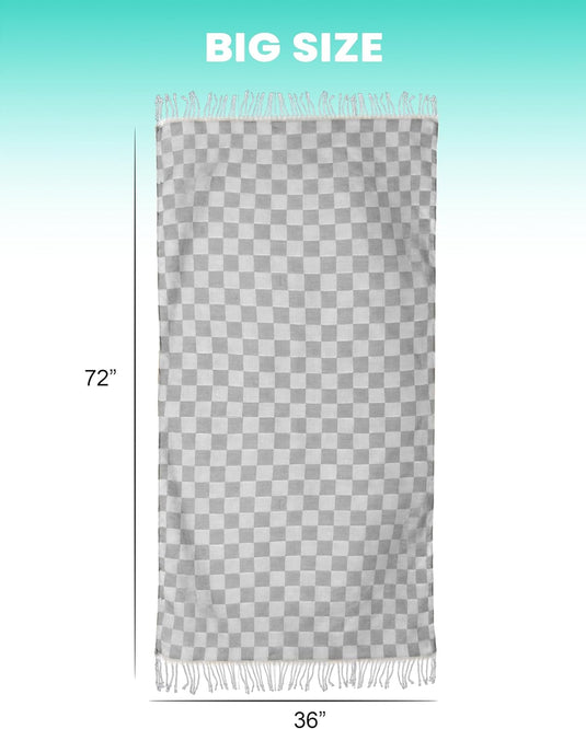 Translation missing: en.6 Packs Turkish Beach Towel Vacation Essentials Blanket Set Pool Bath Towels Bulk Multipack Travel Sand Free Quick Dry Extra Large Oversized Cute Big Soft Lightweight Compact Checkered Cloud Women