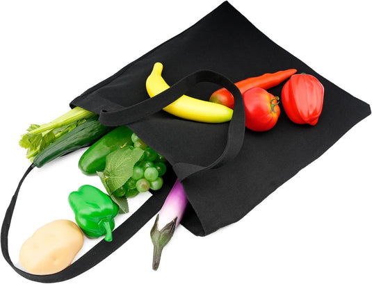 Translation missing: en.Cotton Canvas Tote Bags - Lightweight Cloth Shopping Bags for DIY Promotion Activity - Solid Color