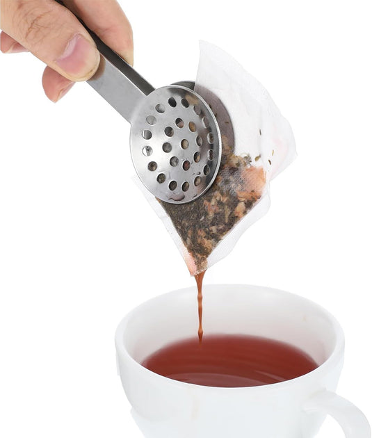 Translation missing: en.Tea Bag Squeezer, Stainless Steel Tea Bag Squeezer Tongs, Teabag Filter, Dispenser Accessories for Teas Drinkers, Durable Round Strainer Gripper Picker