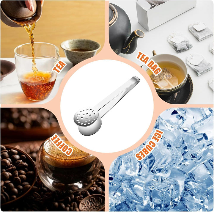 Translation missing: en.Tea Bag Squeezer, Stainless Steel Tea Bag Squeezer Tongs, Teabag Filter, Dispenser Accessories for Teas Drinkers, Durable Round Strainer Gripper Picker