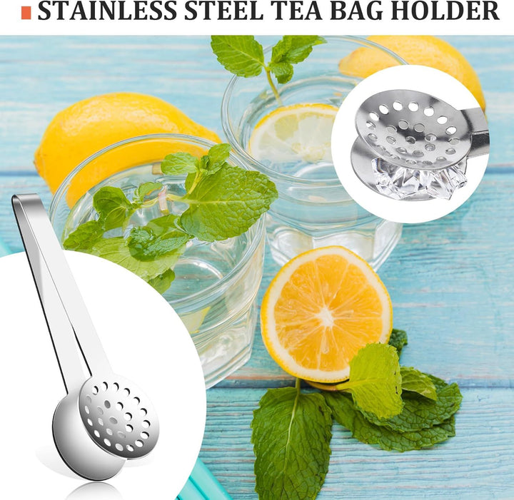 Translation missing: en.Tea Bag Squeezer, Stainless Steel Tea Bag Squeezer Tongs, Teabag Filter, Dispenser Accessories for Teas Drinkers, Durable Round Strainer Gripper Picker