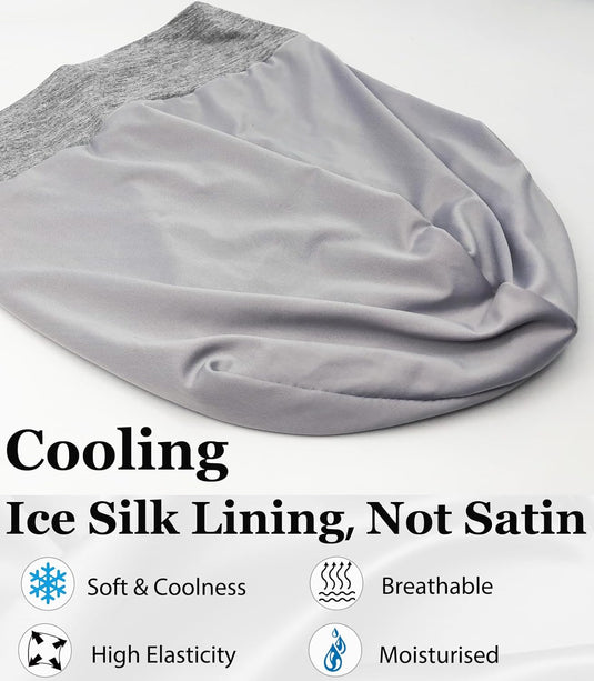 Translation missing: en.Sleep Cap Bonnet for Sleeping Black Women, Adjtable Cooling Ice Silk Lined Bonnet for Curly Braids Hair Cover Beanie Hat