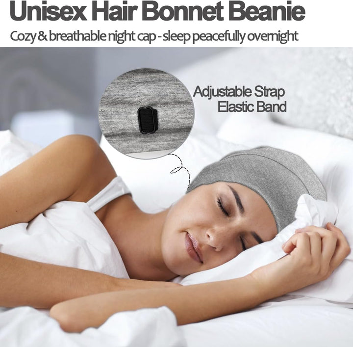 Translation missing: en.Sleep Cap Bonnet for Sleeping Black Women, Adjtable Cooling Ice Silk Lined Bonnet for Curly Braids Hair Cover Beanie Hat