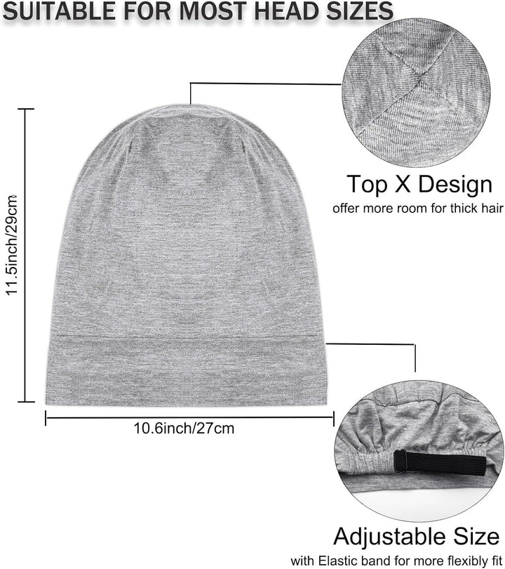 Translation missing: en.Sleep Cap Bonnet for Sleeping Black Women, Adjtable Cooling Ice Silk Lined Bonnet for Curly Braids Hair Cover Beanie Hat