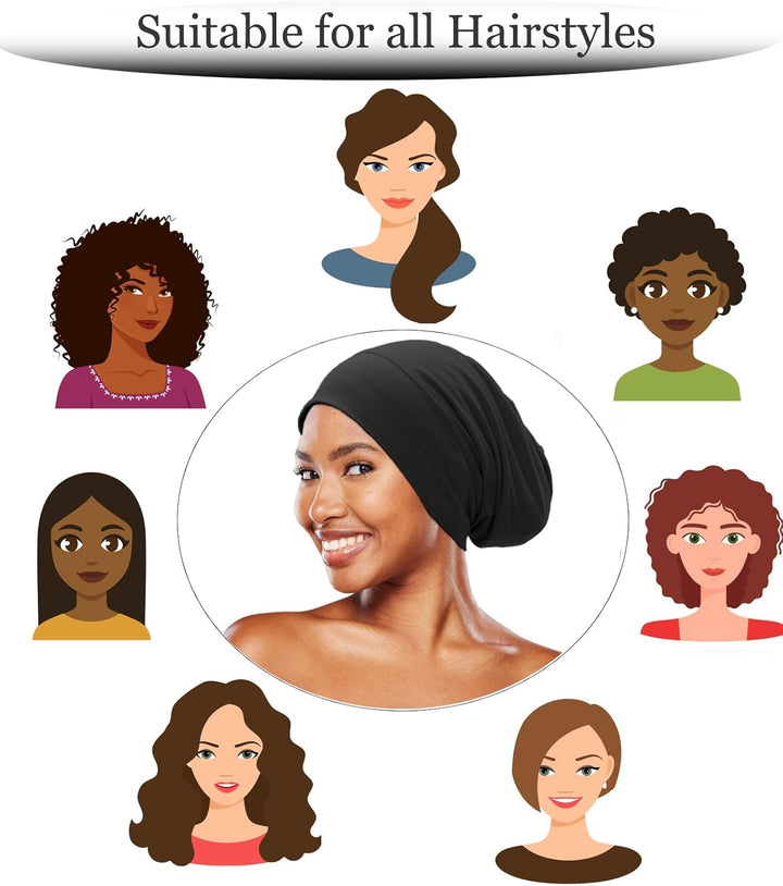 Translation missing: en.Sleep Cap Bonnet for Sleeping Black Women, Adjtable Cooling Ice Silk Lined Bonnet for Curly Braids Hair Cover Beanie Hat