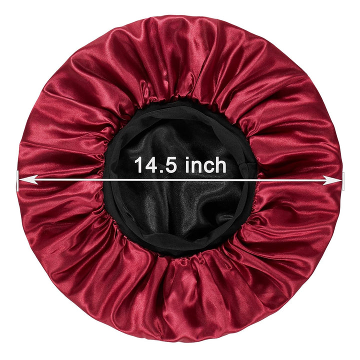 Translation missing: en.2pcs Bonnet for Men, Bonnets for Women, Satin Silk Hair Bonnet for Sleeping, Reversible Double Layer Wide Band Sleep Cap for Curly Hair Braids