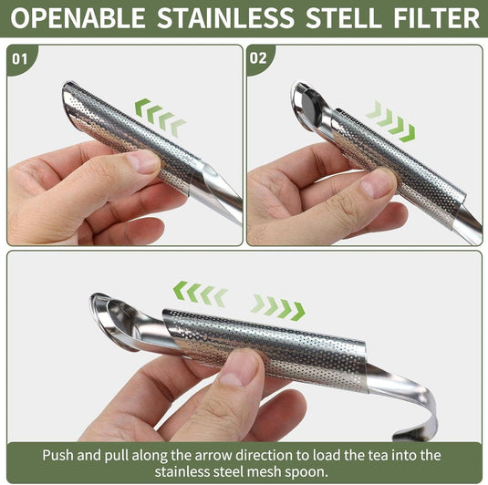 Translation missing: en.3 Pack Tea Infuser, Tea Strainer with Extra Fine Mesh for Loose Tea Leaf, Long Handle Stainless Steel Tea Strainer for Leaf Tea, Coffee, Spices, Seasonings