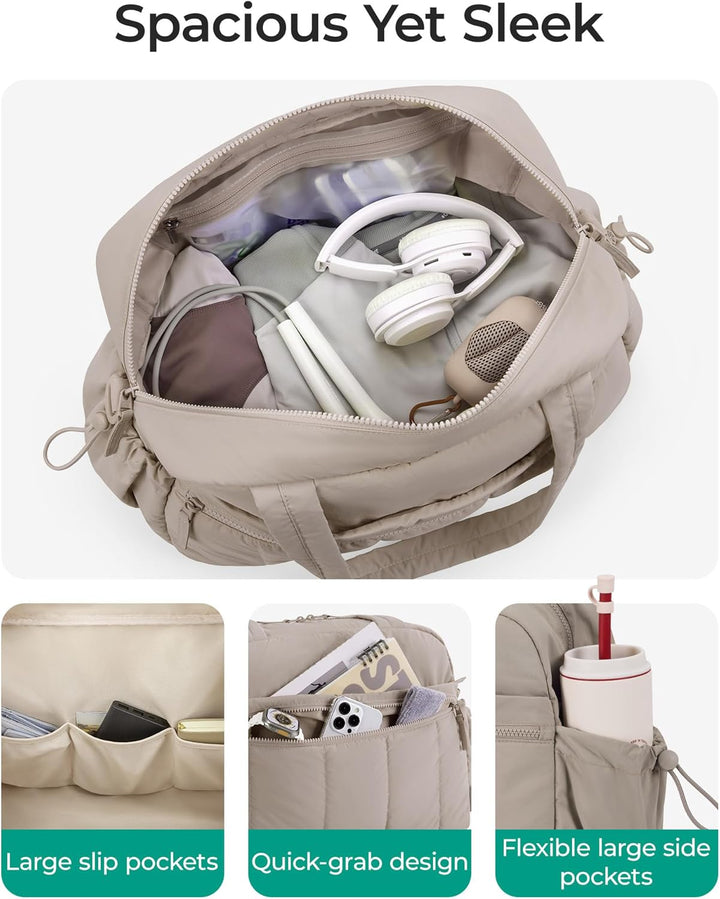 Translation missing: en.Gym Bag for Women, Duffle Bag for Travel with Wet Pocket, Lightweight Carry on Weekender Duffel, Water Resistant