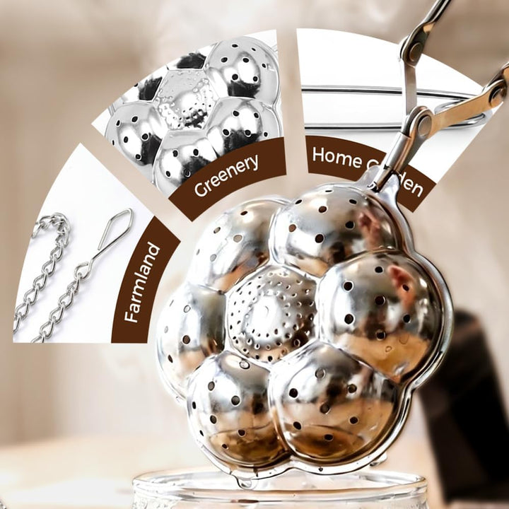 Translation missing: en.Tea Ball Tea Infer for Loose Leaf Tea, 304 Stainless Steel Fine Mesh Tea Strainer with 2 Styles (Spring Handle &amp; Chain Hook), Reable Tea Steeper for Tea Lovers (1 PCS Spring Handle)