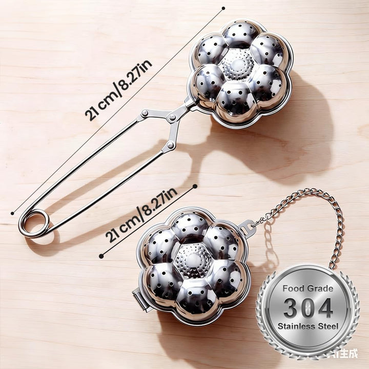 Translation missing: en.Tea Ball Tea Infer for Loose Leaf Tea, 304 Stainless Steel Fine Mesh Tea Strainer with 2 Styles (Spring Handle &amp; Chain Hook), Reable Tea Steeper for Tea Lovers (1 PCS Spring Handle)