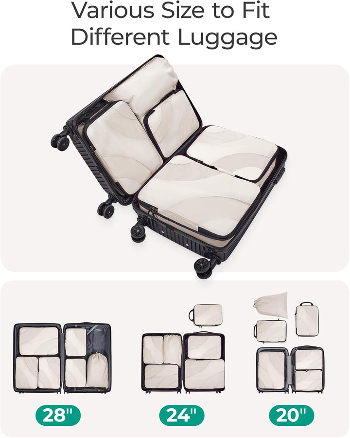 Translation missing: en.Compression Packing Cubes, 6 Set/4 Set/2 Set Travel Packing Cubes for Carry on Suitcases, Compression Suitcase Organizers Bag Set &amp; Travel Cubes for Luggage, Lightweight Packing Organizers