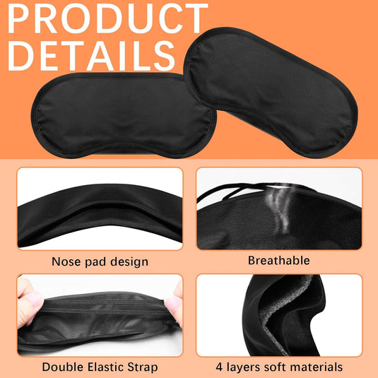 Translation missing: en.40 Pcs Eye Mask Sleep Masks Bulk Blindfolds for Team Building Party Games with Nose Pad and Adjustable Strap for Women Men 4 Layers Black Blindfold Sleeping Mask