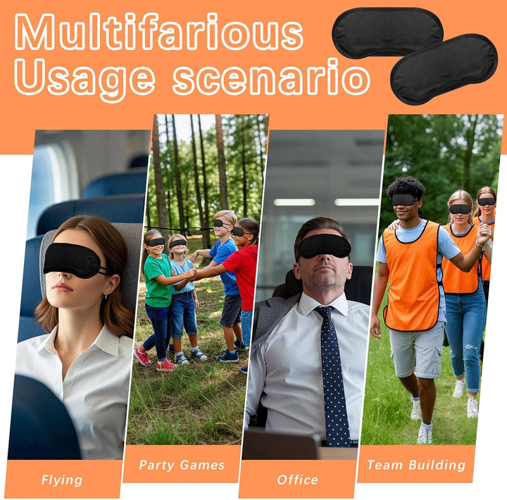 Translation missing: en.40 Pcs Eye Mask Sleep Masks Bulk Blindfolds for Team Building Party Games with Nose Pad and Adjustable Strap for Women Men 4 Layers Black Blindfold Sleeping Mask