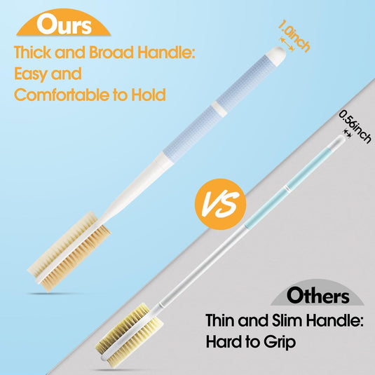 Translation missing: en.Back Scrubber Anti Slip for Shower with Detachable Brush Head,19" Shower Brush with Soft and Stiff Bristles,Long Handle Exfoliating Body Scrubber for Bath or Dry Brush