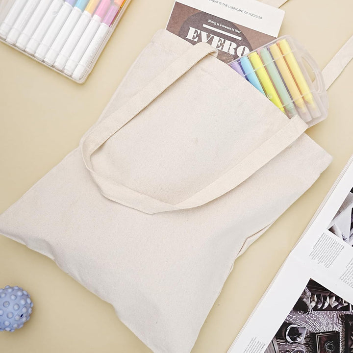 Translation missing: en.Reusable Grocery Shopping Bags Cotton Tote Bag, Blank Tote Canvas Bags for DIY Craft, Grocery,Shopping,Drawing