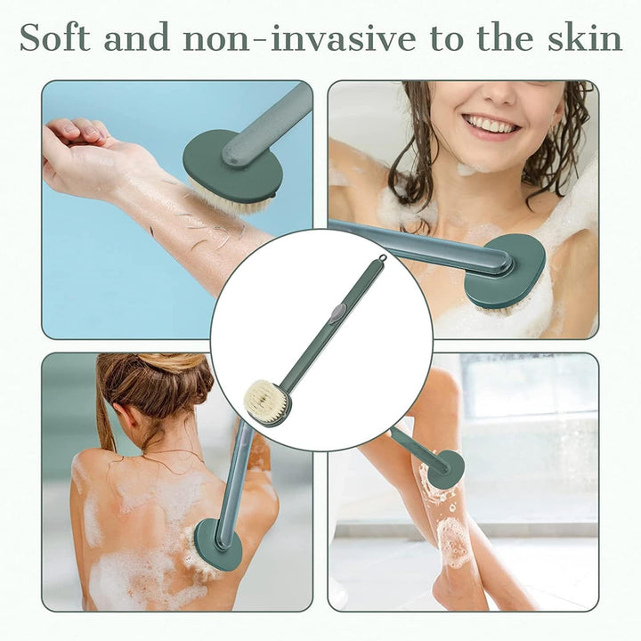 Translation missing: en.Long Handle Bath Massage Cleaning Brush with Soap Dispenser for Men Women Elderly Body Back Scrubber Storable Wash, Dispenser, (14 inch / 36 cm,Green）