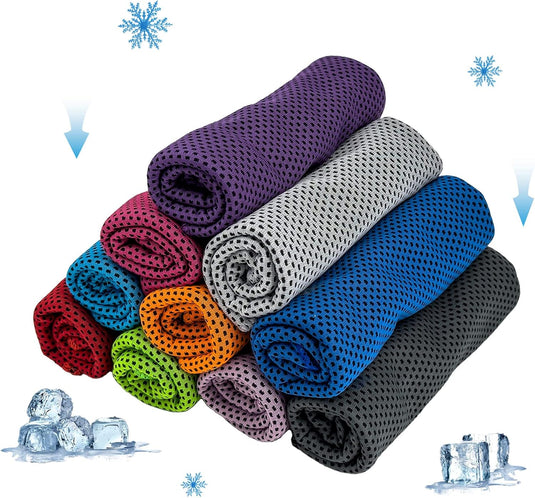 Translation missing: en.Cooling Towel Ice Towel Workout Towel, Soft Breathable Sweat Towel for Sports, Yoga, Gym, Golf, Camping, Running, Fitness, Workout &amp; More Activities (10 PCS)