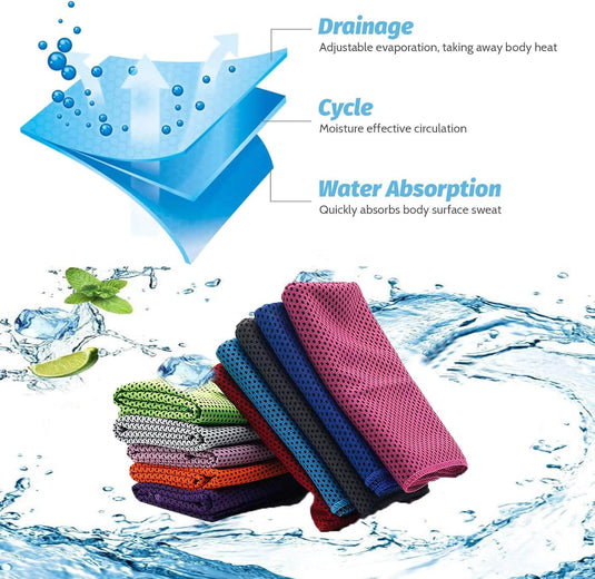 Translation missing: en.Cooling Towel Ice Towel Workout Towel, Soft Breathable Sweat Towel for Sports, Yoga, Gym, Golf, Camping, Running, Fitness, Workout &amp; More Activities (10 PCS)