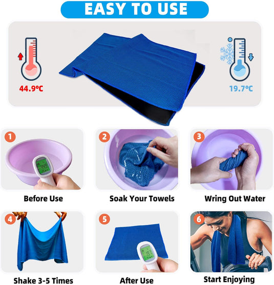 Translation missing: en.Cooling Towel Ice Towel Workout Towel, Soft Breathable Sweat Towel for Sports, Yoga, Gym, Golf, Camping, Running, Fitness, Workout &amp; More Activities (10 PCS)