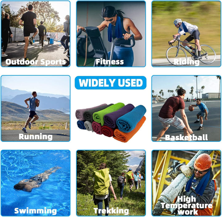 Translation missing: en.Cooling Towel Ice Towel Workout Towel, Soft Breathable Sweat Towel for Sports, Yoga, Gym, Golf, Camping, Running, Fitness, Workout &amp; More Activities (10 PCS)