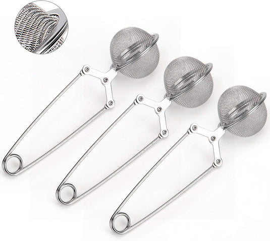 Translation missing: en.Snap Ball Tea Strainer,  3 Pack Premium Stainless Steel Tea Infuser with Handle for Loose Leaf Tea Fine Mesh Tea Balls Filter Infusers