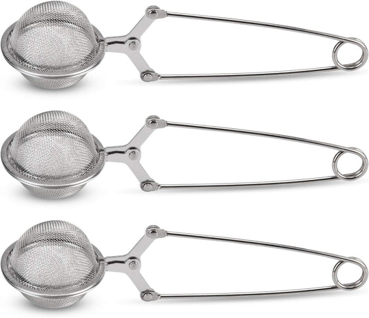 Translation missing: en.Snap Ball Tea Strainer,  3 Pack Premium Stainless Steel Tea Infuser with Handle for Loose Leaf Tea Fine Mesh Tea Balls Filter Infusers