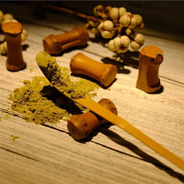 Translation missing: en.Bamboo Matcha Scoop - Traditional Chashaku Tea Spoon for Tea Ceremony - Elegant White Design - Tea Accessories - 18cm Size