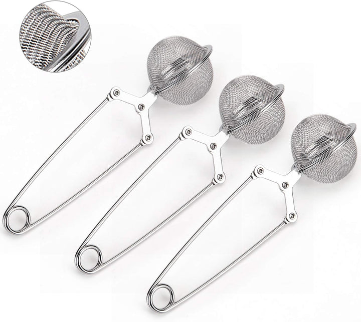 Translation missing: en.Snap Ball Tea Strainer,  3 Pack Premium Stainless Steel Tea Infuser with Handle for Loose Leaf Tea Fine Mesh Tea Balls Filter Infusers