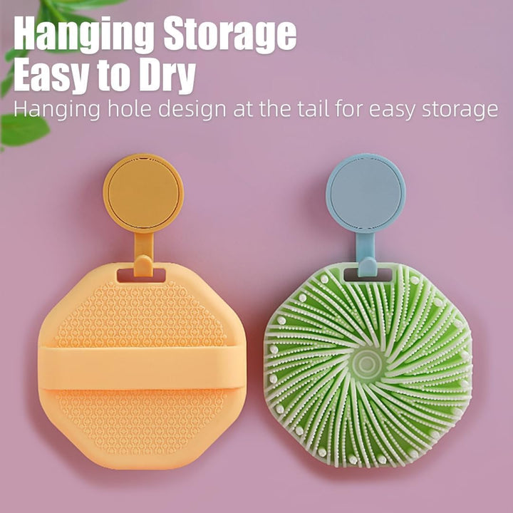 Translation missing: en.2PCS Scrubbies - Scrubbies The Sud Bud,Silicone Body Scrubber, Exfoliating Body Scrubber for Sensitive Skin, Scrubbies for Body, Silicone Body Brush for Showering, Charcoal (Grey and Black)